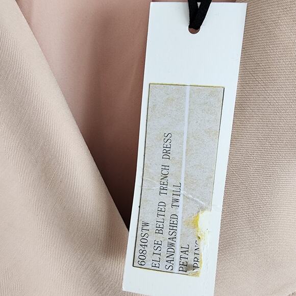 NWT L'Agence Elise Belted Trench Coat Dress - Sandwashed Petal Pink - Size XS - Picture 6 of 14